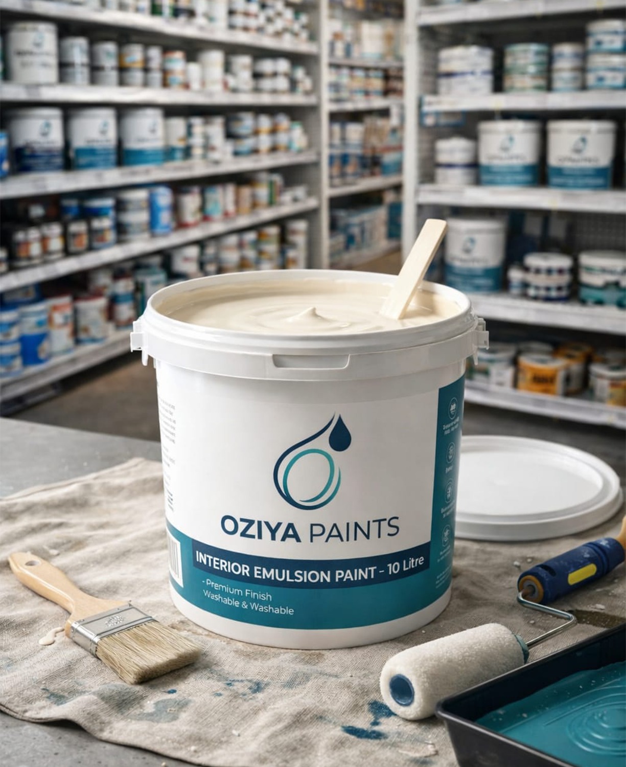 Oziya Paints Interior Emulsion Paint – 10 Litre Bucket