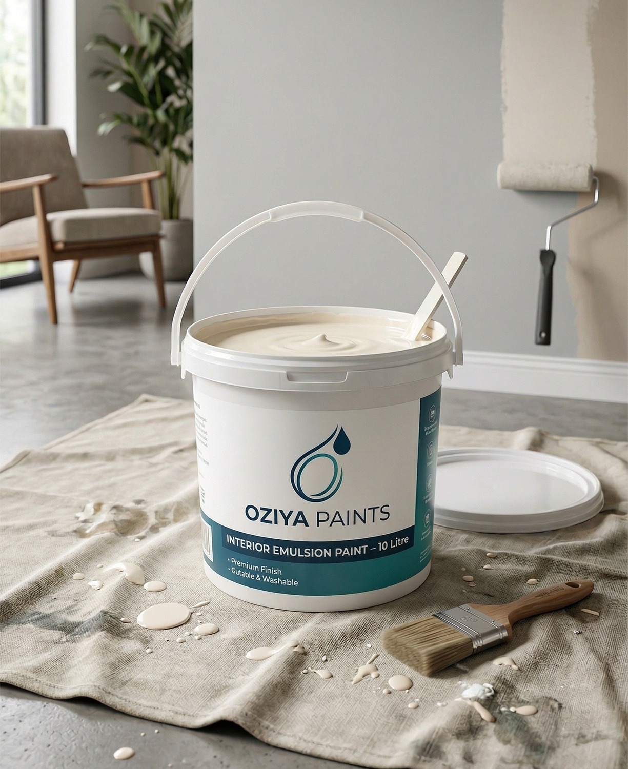 Oziya Paints Interior Emulsion Paint – 10 Litre Bucket - Image 3